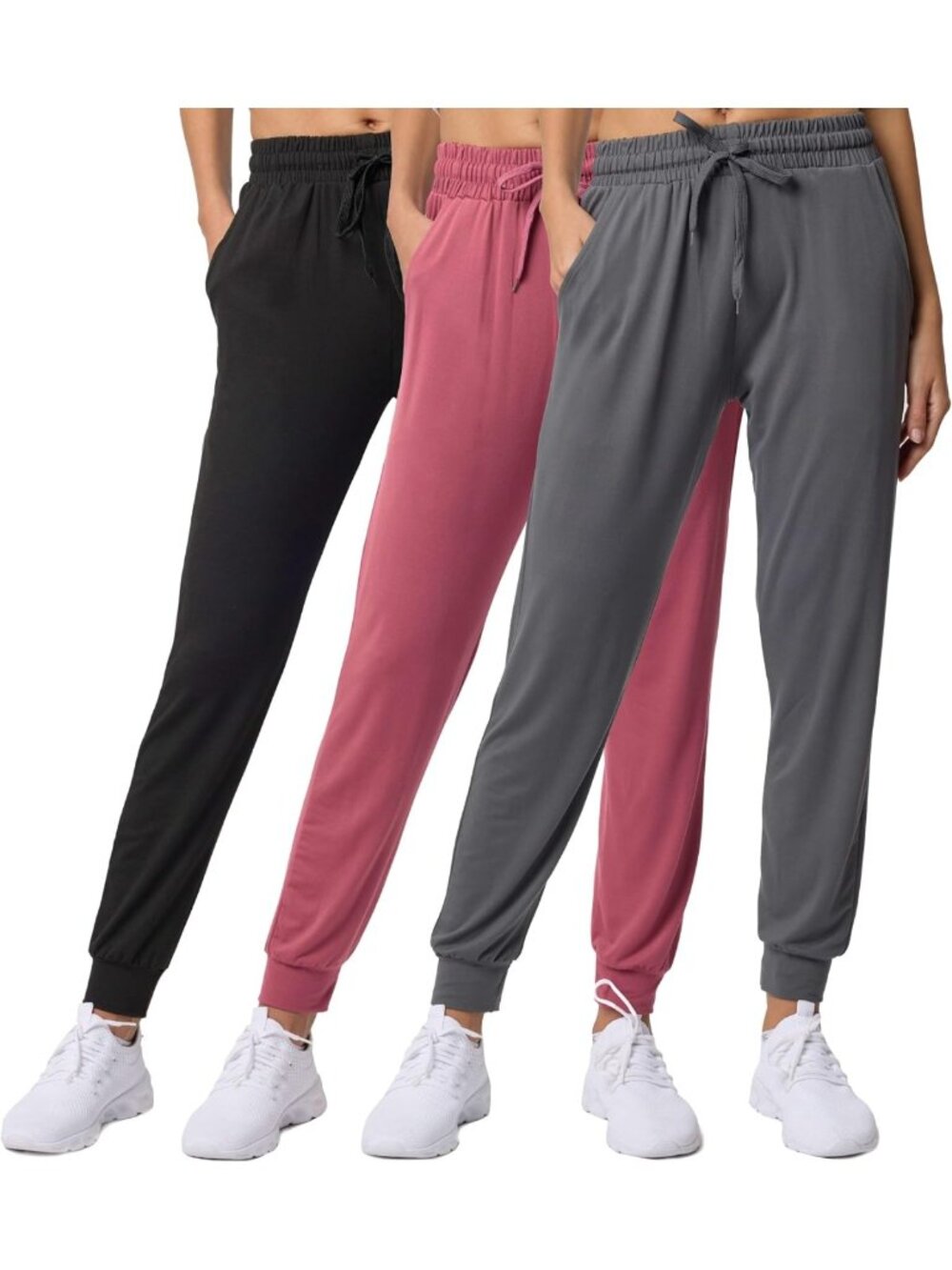 Cozy 3-Pack Women's Joggers Sweatpants with Pockets for Yoga, Lounge & Workout